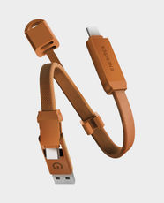 Energea Sheath Key 2-In-1 USB-C To USB-C and USB-A Cable | 15cm Cable Length | 60W Fast Charging | 480Mbps Data Transfer | Interchangeable Connectors | Metal Alloy Casing - Orange
