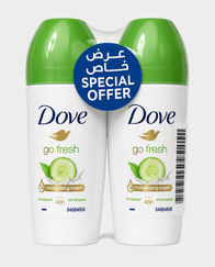 Dove Go Fresh Cucumber and Green Tea Anti-Perspirant Roll On with Moisturising Cream 50ml - Pack of 2