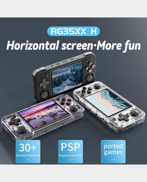 Anbernic RG35XXH Retro Handheld Gaming Console | 3.5-inch IPS Display | 5000+ Games - Transparent Purple