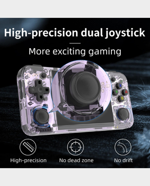 Anbernic RG35XXH Retro Handheld Gaming Console | 3.5-inch IPS Display | 5000+ Games - Transparent Purple