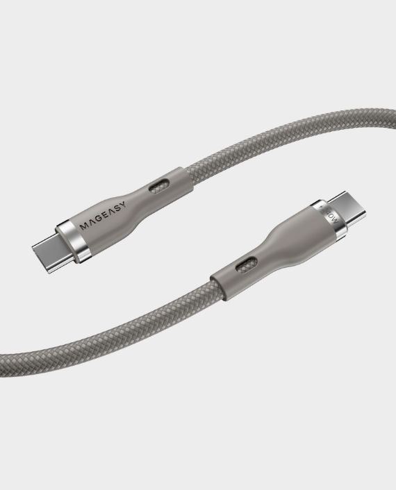 MAGEASY Magnetic Wire Fast Charging/Sync Cable Type-C  | 240W | 2 Meter | Fast Charging | Transmission Speed 480Mbps - Gray