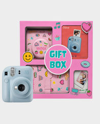 Fujifilm Instax Mini 12 Instant Camera Gift Box Bundle | Automatic Exposure Control | 60 mm f/12.7 Lens | Programmed Electronic Shutter 1/2 To 1/250 Sec | Built In Flash With Auto Light Adjustment - Pastel Blue