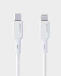 AUKEY USB C to Lightning Nylon Braided 1m Cable - White in Qatar