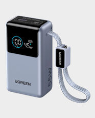 UGREEN Nexode Pro 10000mAh Power Bank with Built-in USB-C Cable | 55W Fast Charging Output | 1.18 Inch Smart Digital Display | Charge Up to 3 Devices Simultaneously | Compact and Travel-Friendly Design - Blue