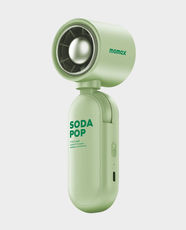 Momax 1° Go Clamp Compact Foldable Umbrella-Clip Mini Fan | 9950 RPM Motor Speed | 5 Speed Settings | 3 Operating Modes | 4D Rotatable Design | 2000mAh Battery | Up to 7 Hours Runtime | USB-C Charging - Green
