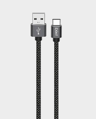 Exact 3m USB-A To USB-C Braided Nylon Cable EX746 - Black in Qatar