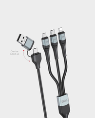 Exact 3-in-2 Multifunction USB-A, USB-C, Lightning Micro) 60W - Black in Qatar