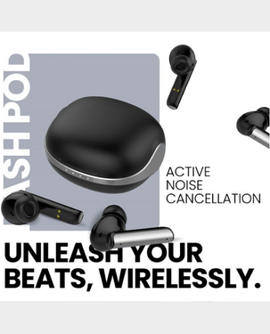 Exact Hushpod Noise Cancelling Earphone | Bluetooth 5.3 | 6.5H Play Time | Touch Sensor | EX1071 - Black