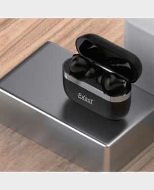 Exact 6 MICS Anti Wind Noise Buds | Bluetooth 5.4 | ANC + ENC | Touch Sensor | EX21 - Black