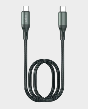 Exact USB-C to USB-C Cable | 60W | 1m | Fast Charging and Data Transfer | EX1105 - Black