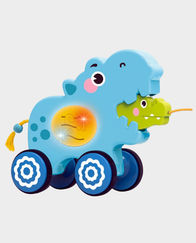 Wanderlong Pull Rope Car Glowing Hippo 63502 - Blue in Qatar