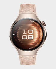 HUAWEI Watch 5 | 42mm | LTE | 1.38 Inch AMOLED Display | ECG & Body Temperature Sensors | 5 ATM + IP69 Water Resistant | Beige Composite Strap | Stainless Steel Case - Sand Gold