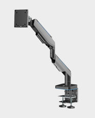 GamerTek Pivot Single RGB Monitor Arm | Aluminum Alloy with Matte Black Finish | 1 Screen | Up to 49 inch Monitor | Up to 20Kg - Black