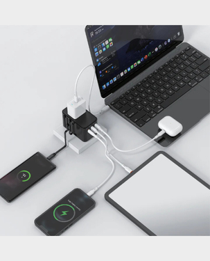 Exact Universal Multi Charger Adapter | GaN Technology | PD | 35W | USB-C | Fast Charging | EX1205 - Black