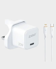 Exact PD 20W GaN Adapter with Cable EX1212- White in Qatar