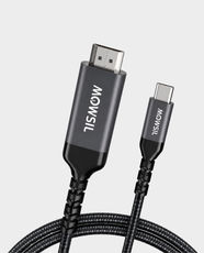 Mowsil USB-C to HDMI Cable | 2m Length | 4K@60Hz Resolution | Gold-Plated HDMI Connector | Aluminum Alloy Housing | Nylon Braided Cable | DTS:X Audio | Plug & Play | MOCH20 - Grey