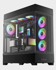 GAMDIAS Atlas P1 Full Tower ATX Gaming Case | Tempered Glass Panel | Panoramic Display | Dual 420 Radiator Support | 4 Built-in ARGB Fans | Magnetic Dust Filter