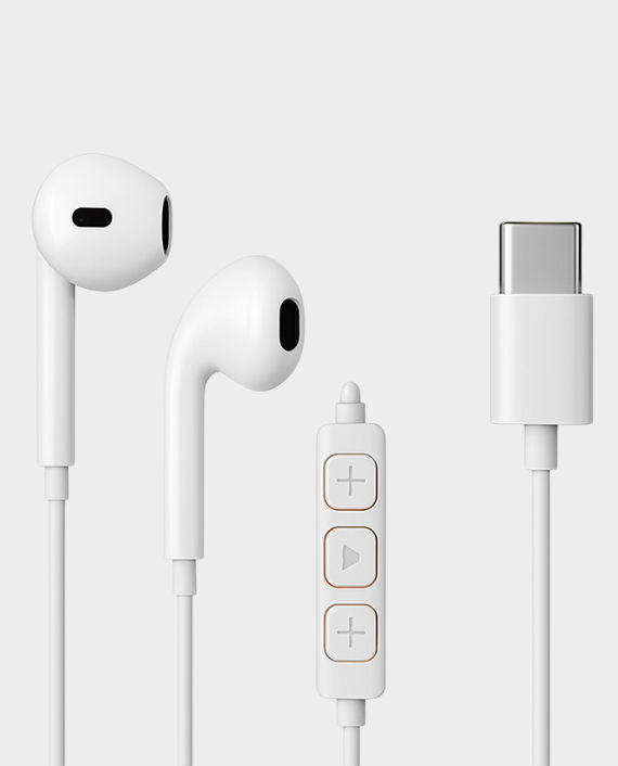 Voltrize Stereo Type-C Earphone - White in Qatar