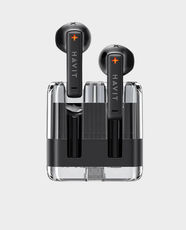 HAVIT TW981 Bluetooth True Wireless Stereo Earbuds | Crystal Clear Calls | Transparent Design | Bluetooth 5.3 - Black