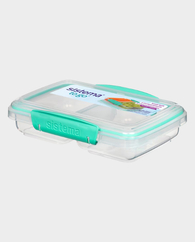 Sistema Small Split To Go Snack Box SM21518 - Clear and Minty Teal Clip in Qatar
