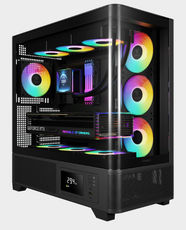 GAMDIAS Atlas P2-CG Mid Tower ATX Gaming Case | One-piece Curved Glass Panel | 4 x 120mm ARGB Fans Pre-installed | Magnetic Dust Filter