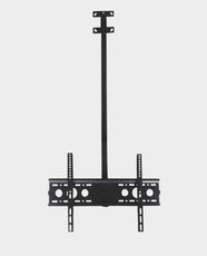 Skill Tech Telescopic TV Ceiling Mount | 32-70 Inch | Adjustable Height 600- 2500mm | Tilt +15° | VESA 600X400 | Max Load 50kg - Fine Texture Black