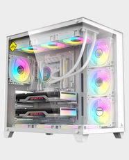 Acegeek Mercury R425 Pro Mid-Tower PC Case | Up to ATX | 7 X 120mm RGB Fans Pre-Installed | 360mm Radiator Support | Dual Side Full Tempered Glass | AG-MERCURY-R425-PRO-WH - White