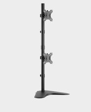 Skill Tech Vertical Dual Monitor Desktop Stand | Steel | 13 - 34 inch Monitor | VESA 100x100 | Max Load 2 x 8kg | SH120 T02V - Matte Black