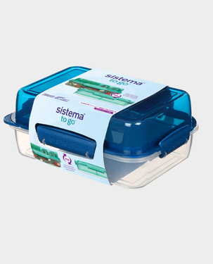 Buy Sistema 1.8L Lunch Stack Rectangle Box To Go SM21710 - Blue in ...