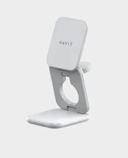 HAVIT 3-in-1 Foldable Wireless Charger & Mobile Holder | 15W | W3038 - White
