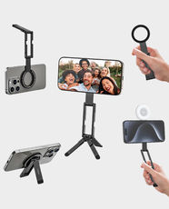 Ulanzi Foldable Magnetic Phone Tripod | Dual-sided 14N Magnet | 0.8cm Slim | Table Top, Handheld, Overhead Use | MA60 - Orange