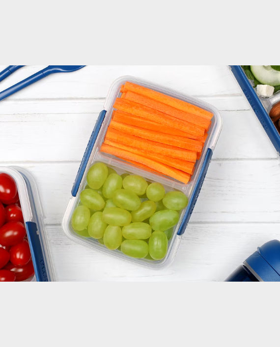 Buy Sistema Small Split To Go Snack Box SM21518 - Clear and Blue Clip ...