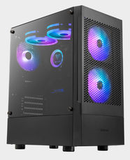 GAMDIAS Talos E3 MESH Mid Tower ATX Gaming PC Case | Tempered Glass Window | 3 Built in 120mm ARGB Fans | Up to 160 mm CPU Cooler | Up to 300mm GPU Length | Up to 150 mm PSU Length - Black