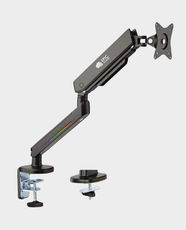 Epic Gamers Single Gas Spring RGB Monitor Arm | Aluminum & Steel | 1 Screen | Upto 32 inch Monitor | Upto 9 Kg/19.8 lbs - Black