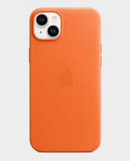Apple Leather Case for iPhone 14 - Orange in Qatar