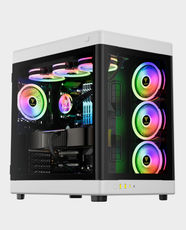 GAMDIAS Neso P1 Full Tower E-ATX Gaming PC Case | 3 × 120 mm ARGB Fans | Swing-Open Tempered Glass | 420 mm Radiator | Trapezoid Shape | Dual-Chamber | Vertical GPU Mount | 426mm VGA Clearance | GD-NESO-P1-BW - Black/White
