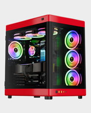 GAMDIAS NESO P1BR Full Tower Gaming PC Case | E-ATX, ATX, Micro-ATX, Mini-ITX | CPU Cooler Up to 193mm | GPU Up to 426mm | 8 Expansion Slots | Radiator Support Up to 420mm - Black/Red
