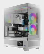 GAMDIAS Atlas M1 Mid Tower ATX Gaming Case | 3x 120mm ARGB Fans | Tempered Glass Front & Side | USB-C Port | 410mm VGA Clearance - White