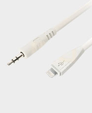 JSJ iPhone Lightning to 3.5mm Stereo Cable | 1.5M | Bare Copper Conductors | High-Fidelity Sound | Durable PVC Jacket - White