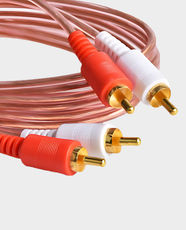JSJ Transparent 2RCA to 2RCA Audio Cable | 1.5M | Bare Copper - Orange
