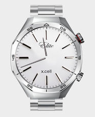 X.Cell Elite 7 Smartwatch with 1.52 inch HD Display | 7 Days Battery | IP67 Water Resistance | Silver Frame with Silver Metal Strap - Silver