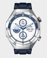 X.Cell Elite 7 Smartwatch with 1.52 inch HD Display | 7 Days Battery | IP67 Water Resistance | Silver Frame with Blue Silicon Strap - Blue
