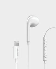 Moxedo Wired Mono Stereo Lightning Earphone | Built-in Microphone | 1.2 m Cable Length | In-Line Control Design | Wide Compatibility | Ergonomic Comfort-fit | Crystal Clear Calls | Hi-fi Stereo Sound Quality - White