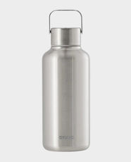 EQUA Lightweight Timeless Stainless Steel Bottle | 600ml | Durable and Convenient Handle | 100% Leakproof & Fully Covered Lid | Non-Slip Bottom Silicon - Steel