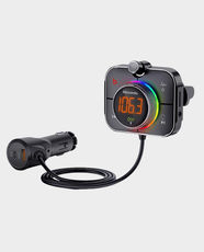 Moxedo Dual USB Car Charger and FM Transmitter | AUX-In | SD-Card Slot | Bluetooth Wireless PD 3.0 | 38W Dual Ports USB-A, Type-C - Black