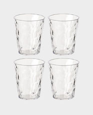 Koziol Club No.1 SuperGlas Set of 4 Drinking Glasses | 250ml | BPA-Free Plastic | Lightweight & Durable | Dishwasher Safe - Crystal Clear