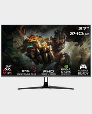 GAMEON GOESP27240IPS Esports Series 27-Inch FHD Gaming Monitor | 1920×1080 | 240Hz | 2 × DisplayPort 1.4 + 2 × HDMI 2.1 + Audio Out | 1ms Response Time - Black