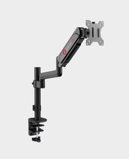 GAMEON GO-3363 Pole-Mounted Spring-Assisted Single Monitor Arm | For Gaming And Office Use | 17 - 32 inch Monitor | Adjustable Height & Tilt | Cable Management - Black