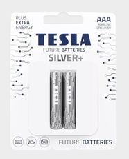 Tesla Silver+ AAA Alkaline Batteries | 1.5V | Long-Lasting Power for Remotes, Toys, Clocks & Everyday Devices | Pack of 2