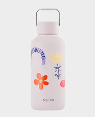 EQUA Lightweight Timeless Flower Pwr Stainless Steel Bottle For Kids | 600 ml | BPF Free | Non-slip Bottom Silicon | Lightweight and Easy to Carry | 100% Leak Proof - Purple